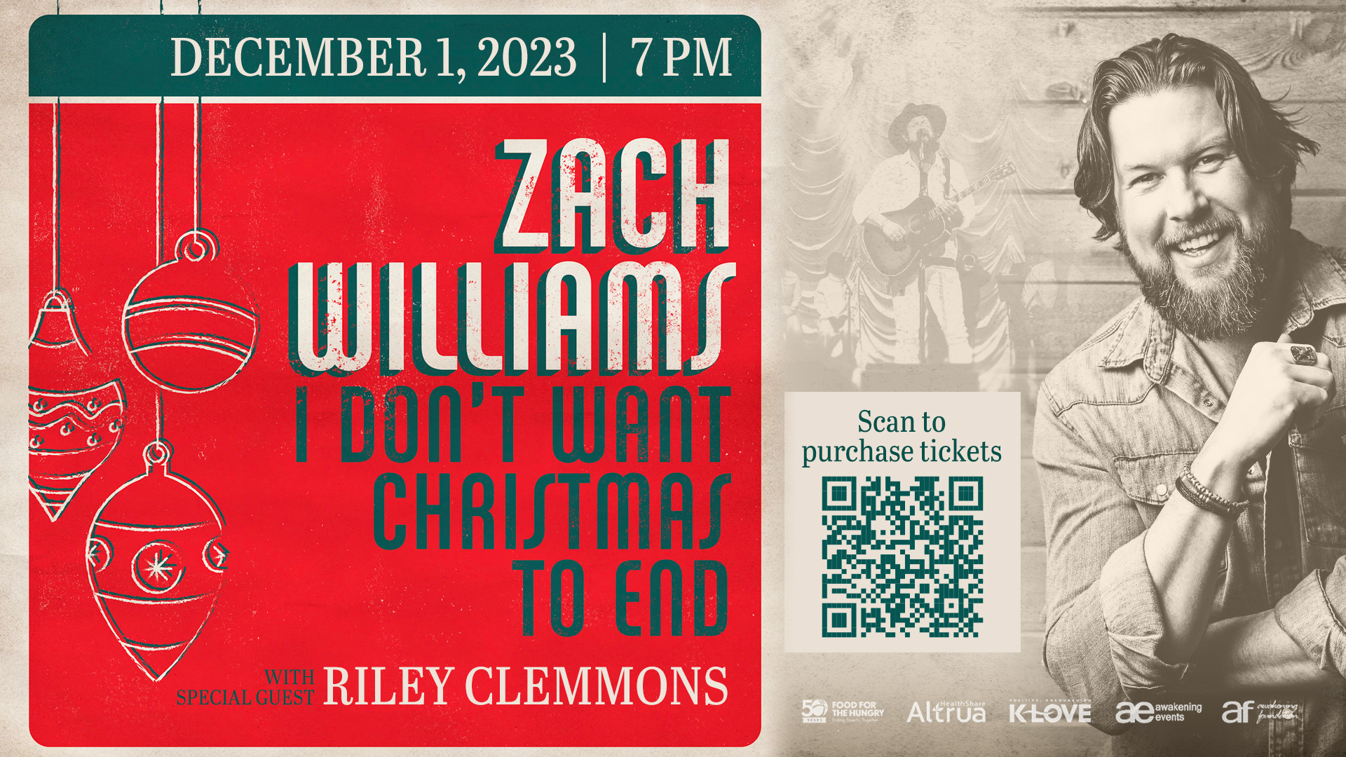 Zach Williams Band Christmas Concert Event Calendar